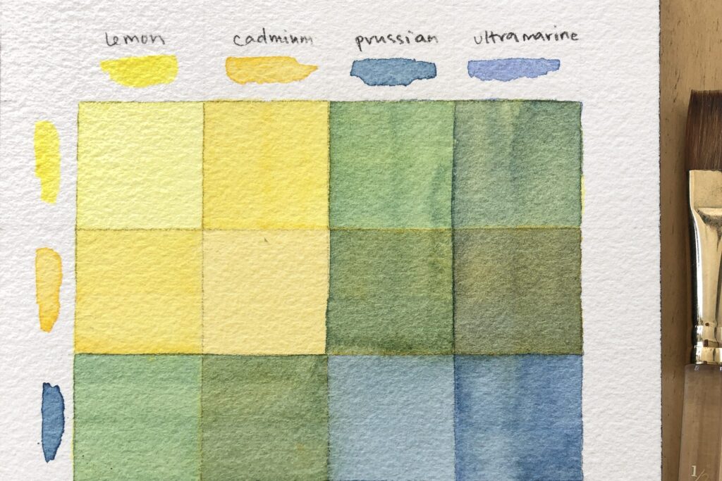 watercolor blending grid