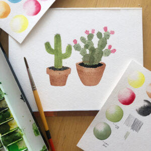 water color painting of cactus