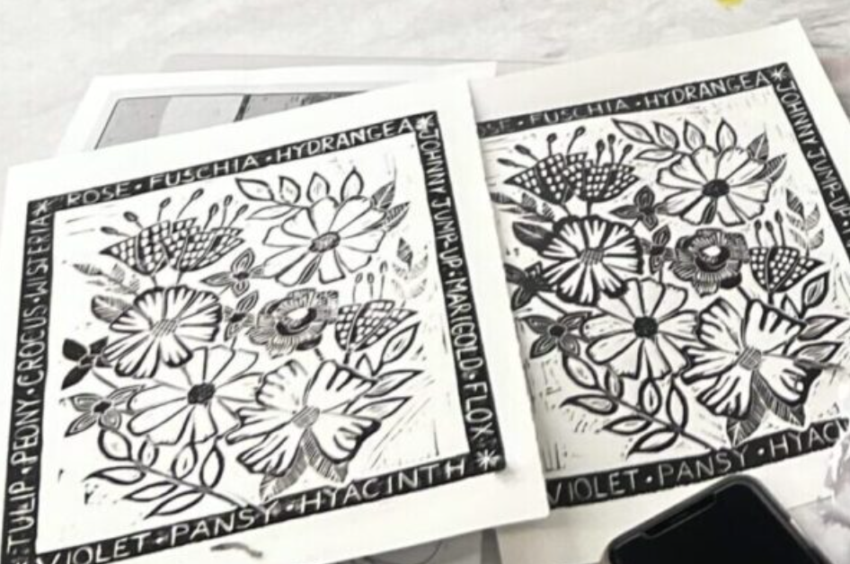 Lino Block Printing - Winter - Berkeley Art Studio