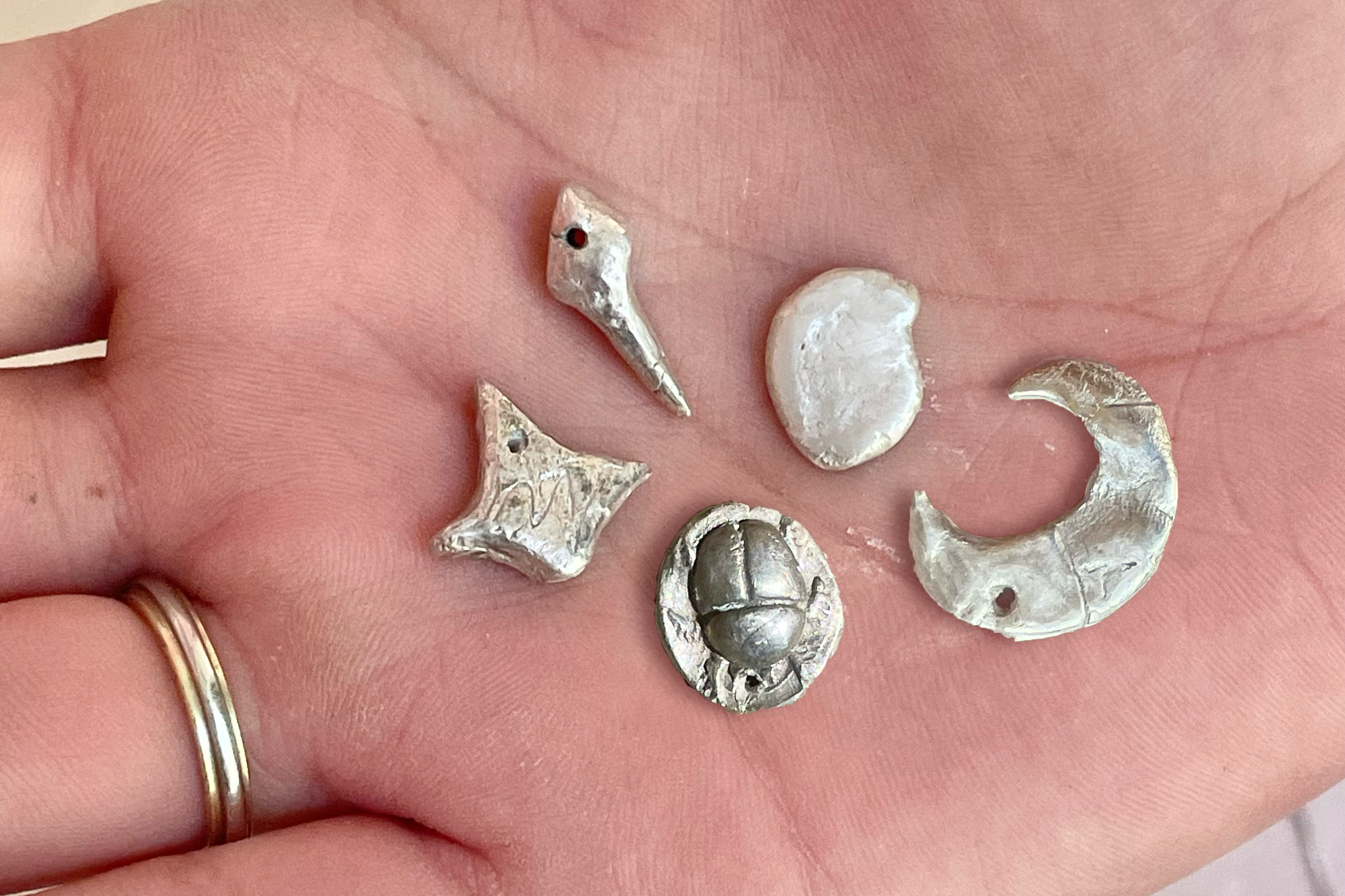 silver clay charms