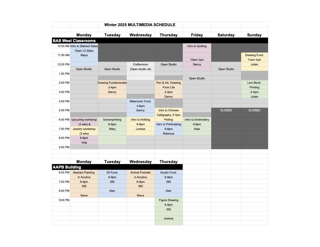 Multimedia schedule