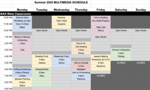 multimedia schedule